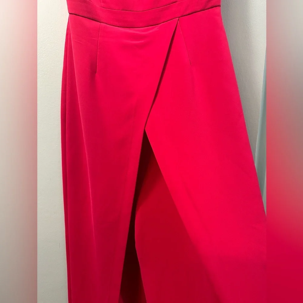 White House Black Market Pink Strapless Wide Leg Jumpsuit - Picture 5 of 11